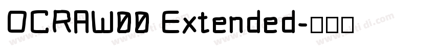 OCRAW00 Extended字体转换